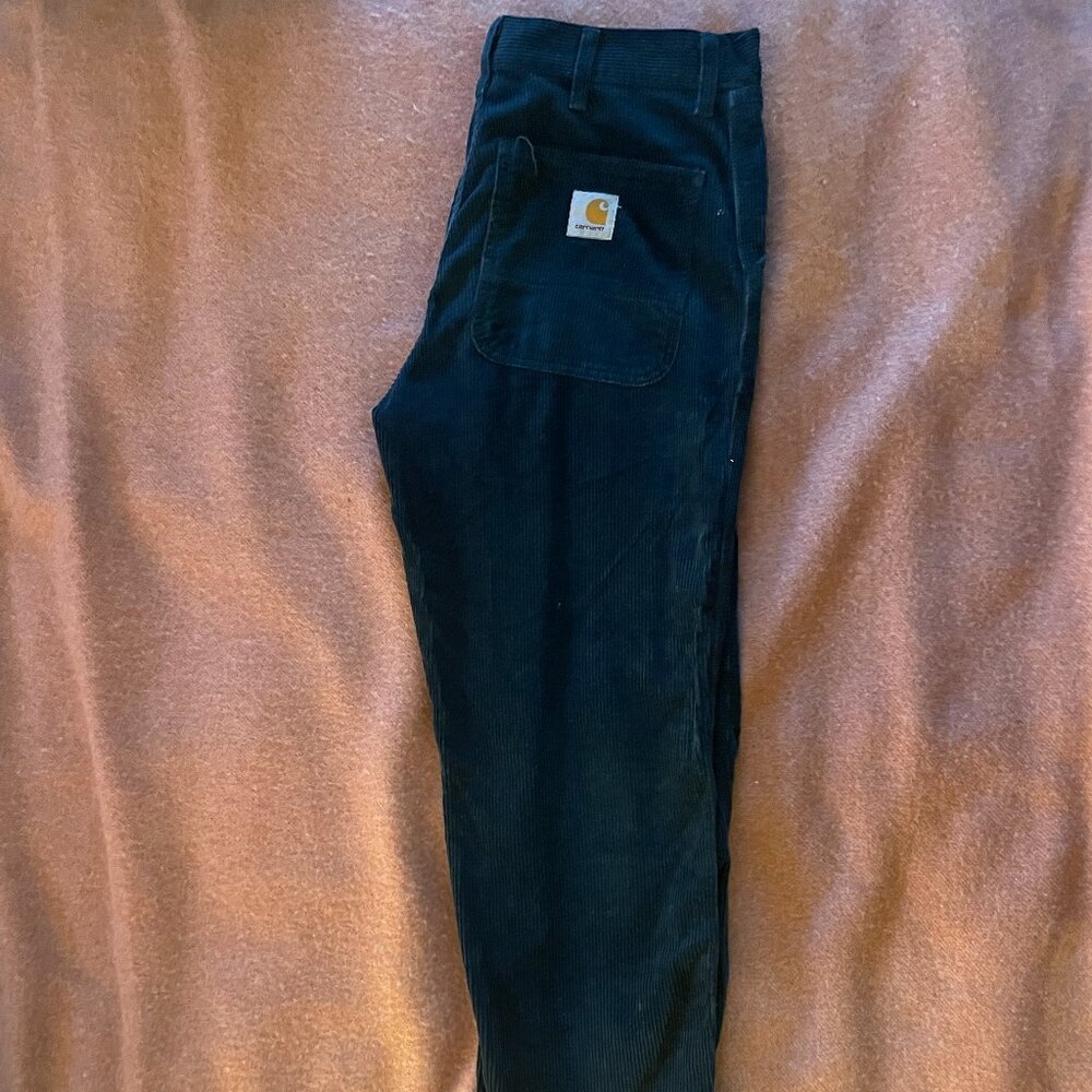 Carhartt WIP Dark Green Corduroy Pants. 31x34